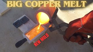 Copper Casting  Large Copper Bar  ASMR Metal Melting  Devil Forge Furnace  Molten Metal [upl. by Schechinger]