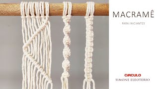 MACRAME PARA INICIANTES Macrame simples NÃ³ quadrado Aula 1 [upl. by Arikahc348]