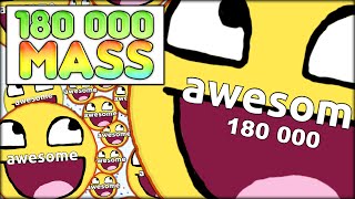 180 000 AGARIO MASS THE BIGGEST CELL EVER  AS BIG AS THE MAP MOST ADDICTIVE GAME  AGARIO 34 [upl. by Kathleen]