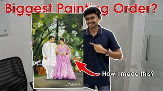 How I made my Biggest Commissioned Painting  Acrylic Painting [upl. by Doughman831]