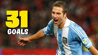 Gonzalo Higuain  All 31 Goals For ArgentinaHD [upl. by Almeta]