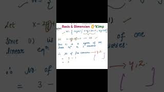 Linear Algebra for csir net  Basis and dimension csirnet linearalgebra vectorspaces [upl. by Nierman887]