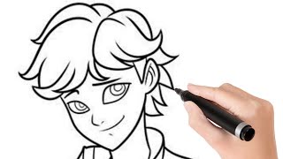 How to draw Adrien Agreste Easy amp Step by Step [upl. by Nnaylime]