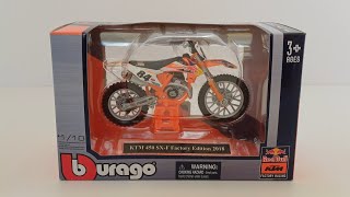 Burago 118 Jeffrey Herlings KTM 450 SXF Factory edition 2018 buragojeffreyherlings [upl. by Atekin]