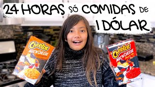 24 HORAS SÓ COMENDO COMIDAS DE 1 DOLAR [upl. by Mortie317]