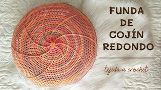 Funda para cojín redondo tejida a crochet  Tutorial paso a paso [upl. by Palestine]