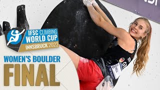 IFSC Womens Final World Cup Innsbruck 2022 [upl. by Yrelle]