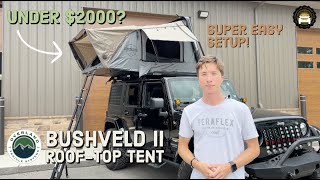 Overland Vehicle Systems Bushveld II ROOFTOP TENT Installation and Review Jeep Wrangler JK [upl. by Etteragram]