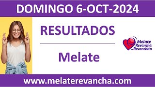 Resultado del sorteo Melate del domingo 6 de octubre de 2024 [upl. by Garihc]