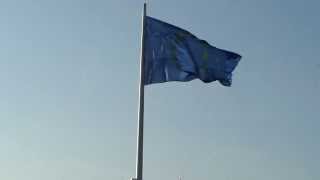 European Union Flag  flying over the Reichstag Building in Berlin Germany [upl. by Lyssa]