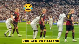 😂 Rudiger vs Haaland  😳 Rudiger Pocket Haaland [upl. by Alake]