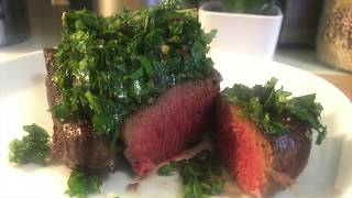 How to cook BISON Steak with CHIMICHURRI [upl. by Orodisi]