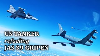 Incredible AirtoAir Refueling Footage Swedish JAS 39 Gripen Meets USAF Stratotanker [upl. by Hillman230]