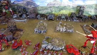 Apocalypse 40K Guest Battle Report Eldar vs Astra Militarum 10000 [upl. by Evetta917]