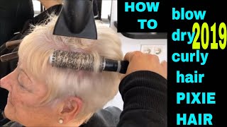 How to blow dry curly permed pixie hair [upl. by Ellennaj33]