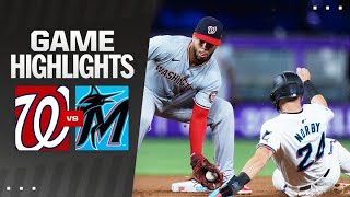 Nationals vs Marlins Game Highlights 9324  MLB Highlights [upl. by Ardnuasal]