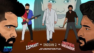 Saripoda sanivaram movie revenge scene 2D animation  Indian 2  Nani  Kamal Hassan  Double Ismart [upl. by Aihseket756]