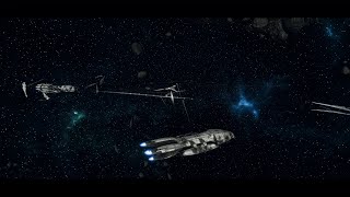 Battlestar Galactica Deadlock Skirmishes Galactica amp Pegasus VS 5 Modern Cylon Basestars [upl. by Aeynod]