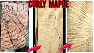 Curly Maple for Guitarpart1 how to radial sawn Back and Side tonewood guitarmaker luthier [upl. by Jovitta]