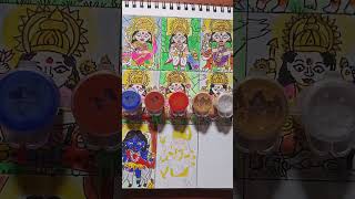 cute of navaratri drawing 8 goddesses mahagauri navaratri cute shorts [upl. by Anid]