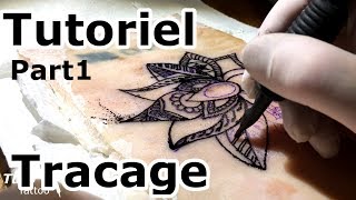 Technique Tatouage Tracage puis Ombrage quot whip shadingquot partie 1tuto [upl. by Boni]