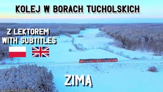 Kolej w Borach Tucholskich zimą z lektorem  Winter railway in Bory Tucholskie Poland ENG subs [upl. by Baskett903]