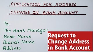 Application to Bank Manager to Change Address In Bank Account  English  Beautiful Handwriting [upl. by Rodolfo197]