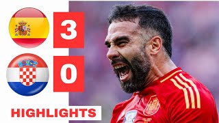 Spain vs Croatia HIGHLIGHTS 30 Morata Fabian amp Carvajal GOALS amp Lamine Yamal vs Croatia [upl. by Drofniw]