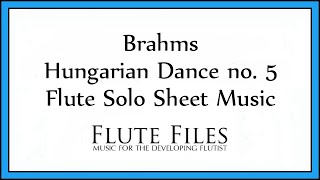 Brahms  Hungarian Dance no 5  Flute Solo [upl. by Evadnee923]