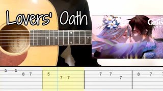 Genshin Impact  Lovers Oath  Guizhongs Lullaby Guitar Tabs Tutorial [upl. by Knowle539]