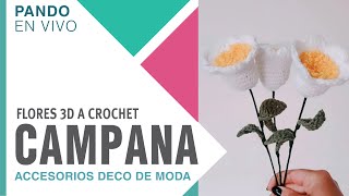 FLOR CAMPANITA 🌼 a Crochet con tallo y pistilos 🌼 PRIMAVERA y consultorio en vivo [upl. by Dasteel484]