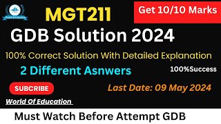 mgt211 GDB solution 2024  mgt211 Gdb solution spring 2024  mgt211 gdb 2024  mgt211 gdb Solution [upl. by Celestine859]