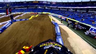 GoPro HD Blake Wharton Practice 2013 Monster Energy Supercross from Minneapolis [upl. by Ailbert]