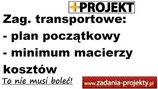 Zagadnienie transportowe  plan początkowy  metoda minimum macierzy kosztów  wyjaśnienie MEM [upl. by Zackariah]