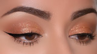 EASIEST Sparkly Monotone Cut Crease ever created [upl. by Daisy745]