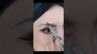 Professional makeup technique Korean eyebrows tutorial makeup hack viral shorts makeupwakeup [upl. by Atsirc]