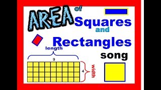 AREA of rectangles and squares A song that shows the process [upl. by Tteve]