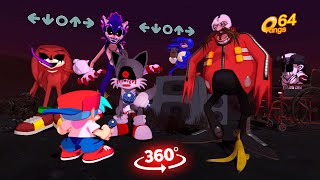 Vs Tails Knuckles Eggman  Triple trouble 360 POV Sonicexe V2 FNF Animation [upl. by Beitnes123]