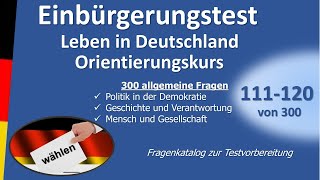 Einbürgerungstest Leben in DeutschlandOrientierungskurs 111120 von 300 [upl. by Eugenia988]