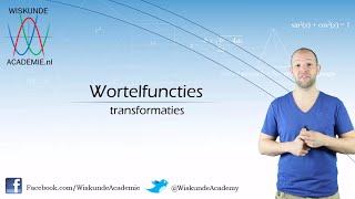 Transformaties van grafieken van wortelfuncties vwo B  WiskundeAcademie [upl. by Costanzia617]