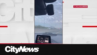 Witness video captures moments before and after fatal Hwy 401 wrongway driver crash [upl. by Malek803]