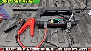 LOKITHOR JA300 12V 1500A Jump Starter Booster w Air 150psi Compressor USB power bank LED light [upl. by Nadabus414]