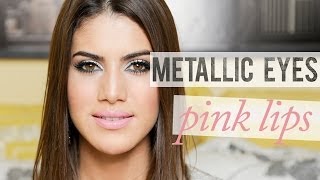 Metallic Eyes amp Pink Lips Look [upl. by Milburt750]