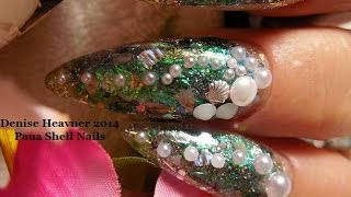 CRINKLED Mylar look  Or PAUA  ABALONE Shell Acrylic Nails [upl. by Willi]