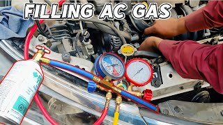 How To Refill AC Refrigerant In A Car R234a  Full Tutorial [upl. by Weiss294]