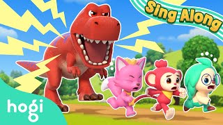 TRex in Wonderville 🦖｜Sing Along with Hogi｜Trex Has Big Feet Run Run Run Away｜Hogi Pinkfong [upl. by Otreblada875]