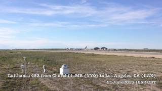 Lufthansa 452 Takeoff from YYQ Churchill MB [upl. by Jez]