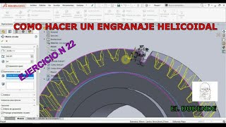 COMO HACER UN ENGRANAJES HELICOIDALES EN SOLIDWORKS [upl. by Dnalerb]