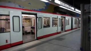 UBahn Nürnberg Bahnhof Rathenauplatz U2 amp Straßenbahn HD [upl. by Pillyhp]