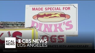 Pinks Hot Dogs celebrates 85th anniversary with 85 cent dogs [upl. by Klarrisa]